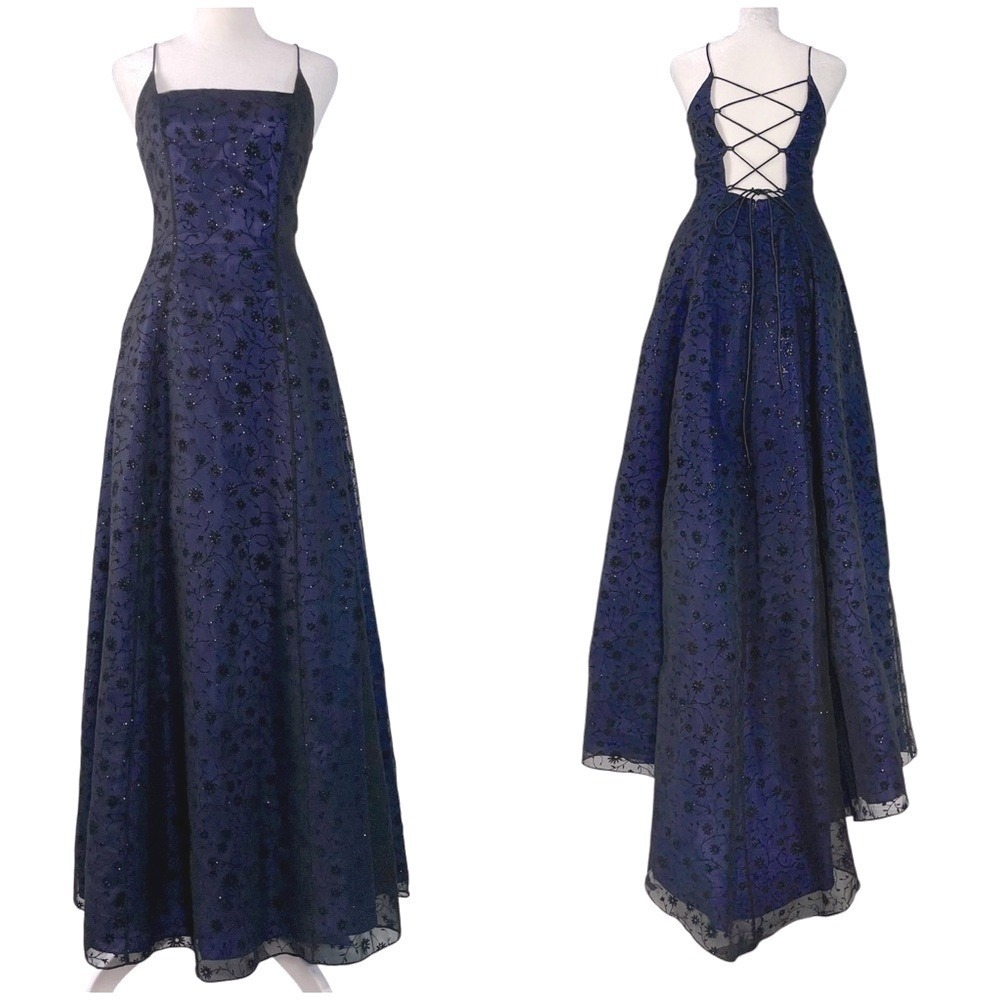 VTG Morgan Co Y2K Prom Dress Sz 5/6‎ Whimsigoth Fairy Grunge Floral